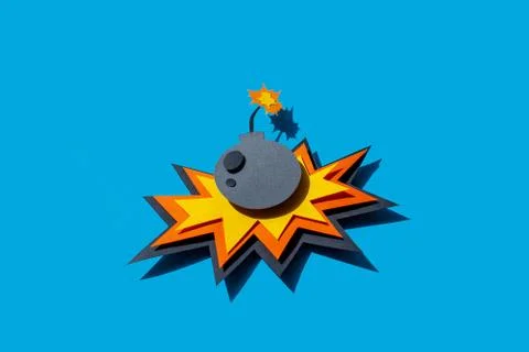 Paper cutting comic speech bubble. Stock Photos