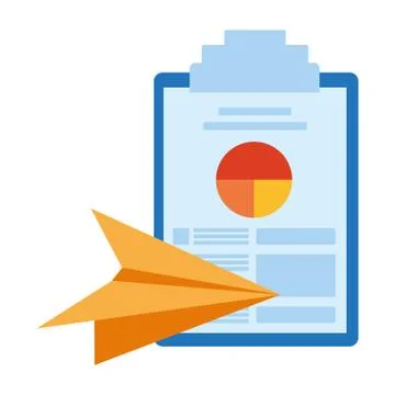 Paper with data chart on table Stock Illustration