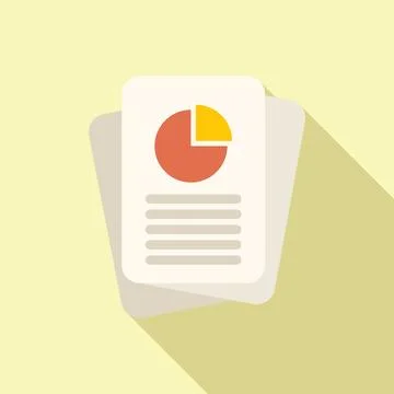 Paper data icon flat vector. Business document Stockillustratie