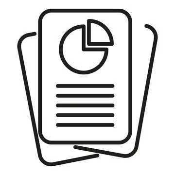 Paper data icon outline vector. Business document Illustrazione stock