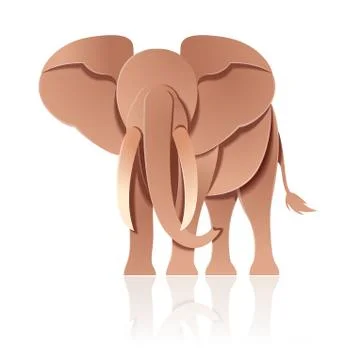Paper decor elephant Illustrazione stock