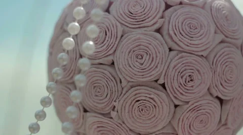 Paper decorations in the form of roses Stock Footage 38803951