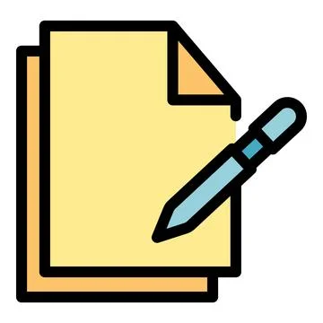 Paper digital pen icon vector flat Stock Illustration