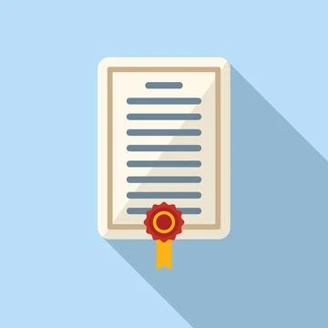 Paper diploma icon flat vector. Book final イラスト素材