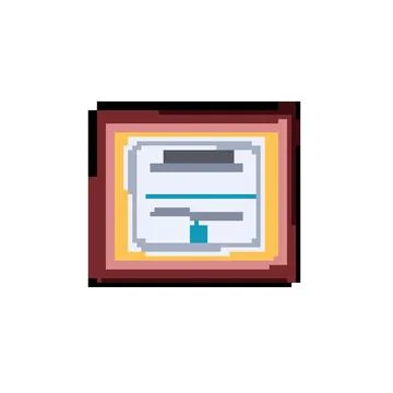 Paper diploma pixel art vector illustration Stockillustratie