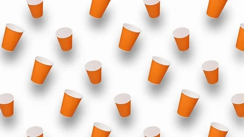 Paper disposable cups animation backgrou... | Stock Video | Pond5