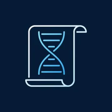 Paper with DNA sign vector concept outline colored icon Stock Illustration