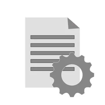Paper document and gear icon Stock-Illustration