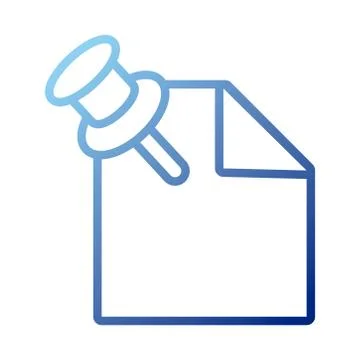 Paper document with attach pin gradient style icon イラスト素材