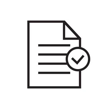 Paper document with check mark icon Stock Illustration