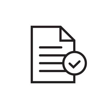 Paper document with check mark icon Stock Illustration