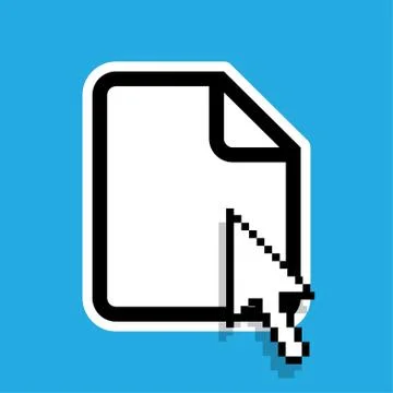 Paper document with click arrow. Stock Illustration