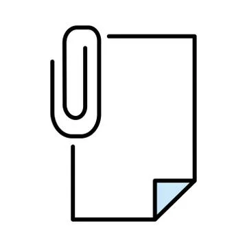 Paper document with clip line and fill style icon Stock Illustration