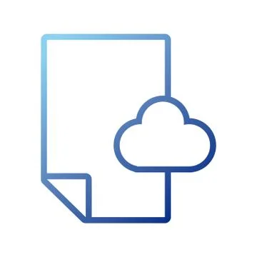 Paper document with cloud computing gradient style icon Stockillustratie
