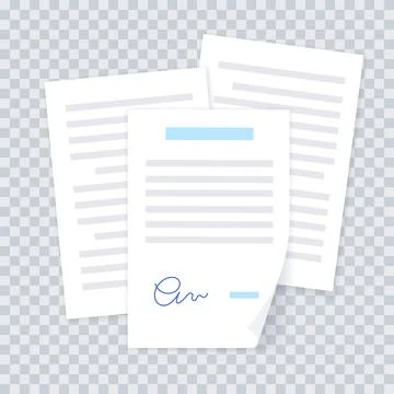 Paper Document Contract Stock Illustration