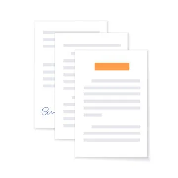 Paper Document Contract Illustrazione stock