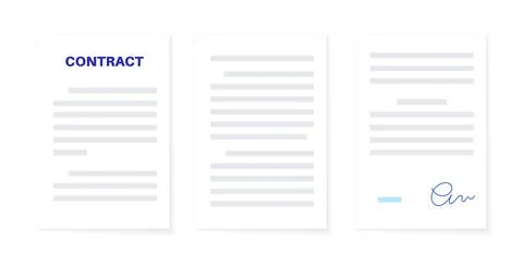 Paper Document Contract Stock Illustration