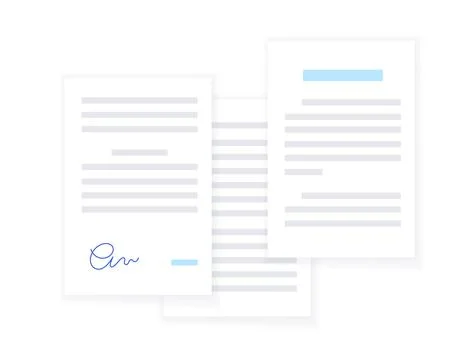 Paper Document Contract Stock Illustration