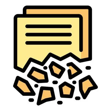 Paper document crumbling into small pieces icon イラスト素材
