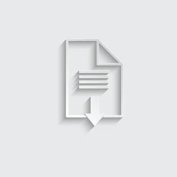Paper document download icon. vector download page symbol Stock Illustration