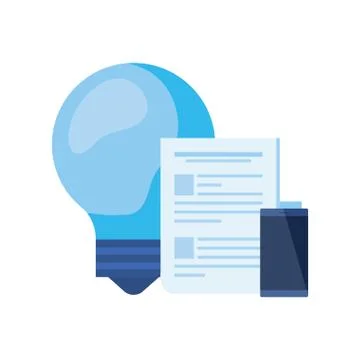 Paper document file with bulb light 스톡 일러스트