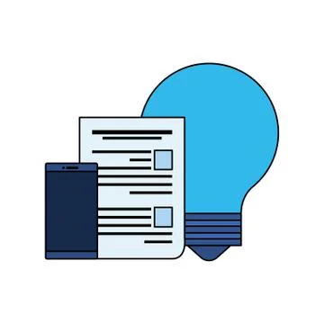 Paper document file with bulb light 스톡 일러스트