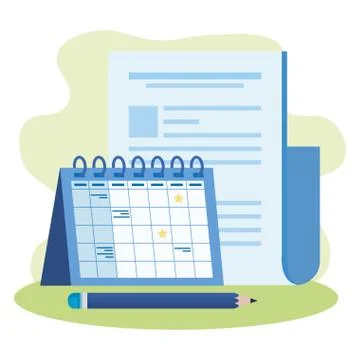 Paper document file with calendar Illustrazione stock