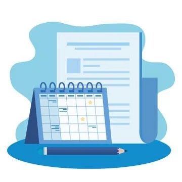 Paper document file with calendar Stockillustratie