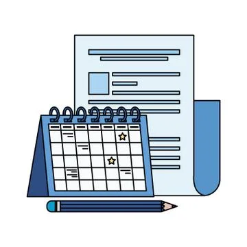 Paper document file with calendar 스톡 일러스트