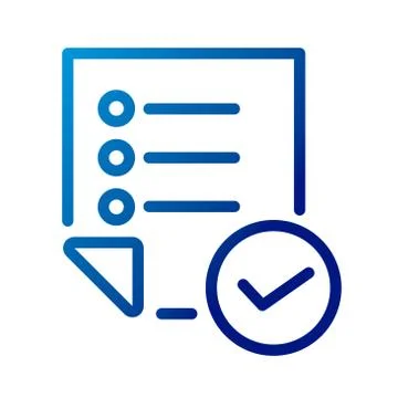 Paper document file with check symbol gradient style icon Stock Illustration