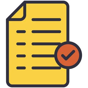 Paper document file icon with ok check mark vector Stock Illustration