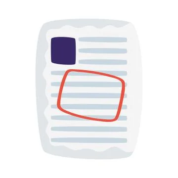 Paper document file with seal isolated icon Stock Illustration