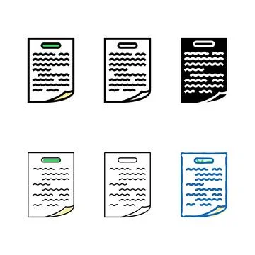 Paper document file set color icon vector Stock Illustration
