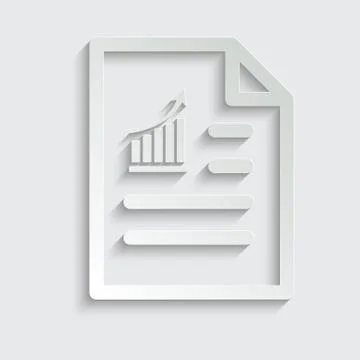Paper document icon with chart or graph vector Stock Illustration