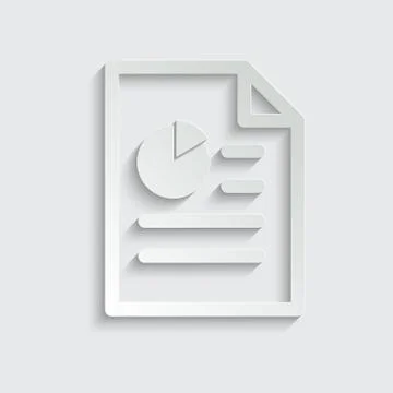Paper document icon with chart or graph vector Stock Illustration