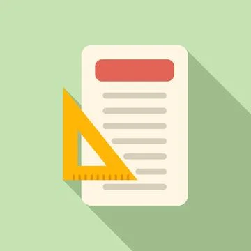 Paper document icon flat vector. Gear page Stock Illustration