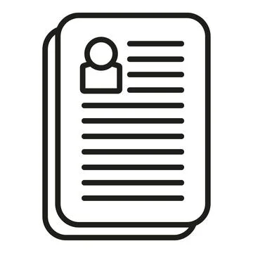 Paper document icon outline vector. Human work Illustrazione stock