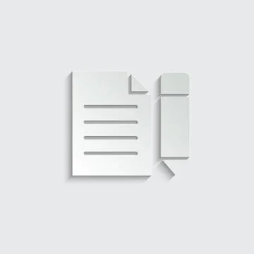 Paper Document icon. Paper icon. Note symbol. Vector icon, symbol for website Stock Illustration
