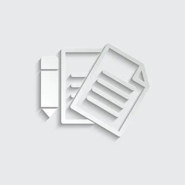 Paper Document icon. Paper icon. Note symbol. Vector icon, symbol for website Stock Illustration