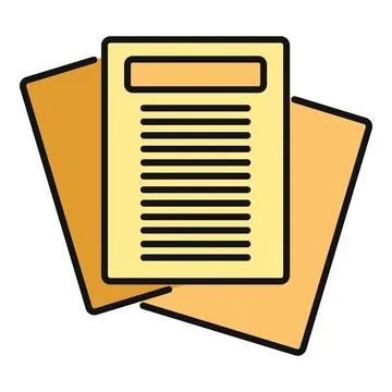 Paper document icon showing reports and files Illustrazione stock