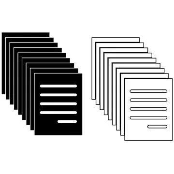 Paper document icon. Stacked of financial documents symbol. Stock Illustration