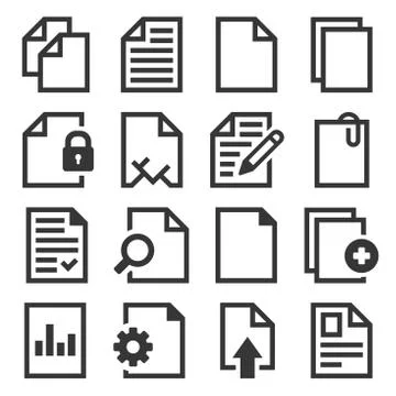 Paper Document Icons Set. Vector イラスト素材