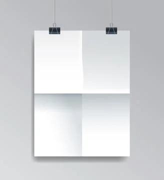 Paper document note with clips metal Stock Illustration