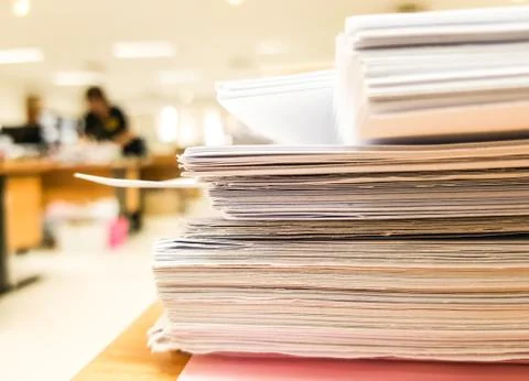 Paper Document on office background concept,design for advertising and poster Foto stock