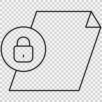 Paper document with padlock security badge Ilustração Stock