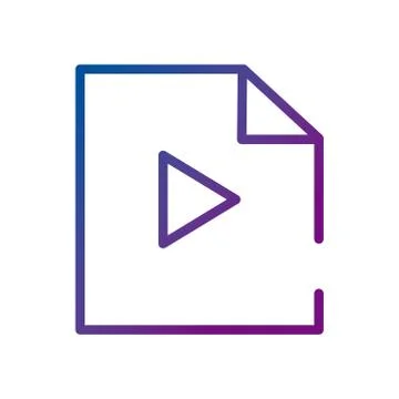 Paper document with play button video content gradient style icon Stock Illustration