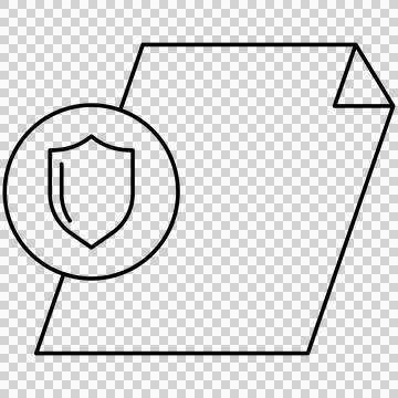 Paper document with protection shield badge Ilustração Stock
