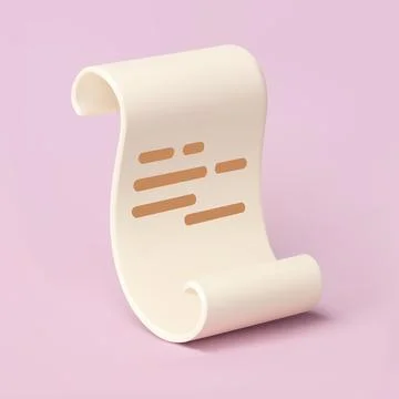 Paper document Scroll 3d icon Stock Illustration