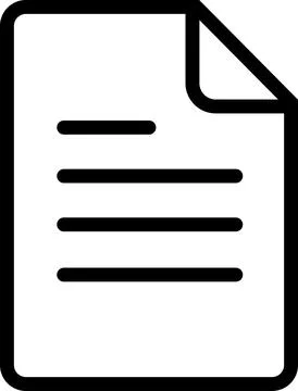 Paper document sheet with lines and fold Stock Illustration