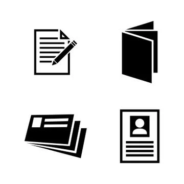Paper Document. Simple Related Vector Icons イラスト素材